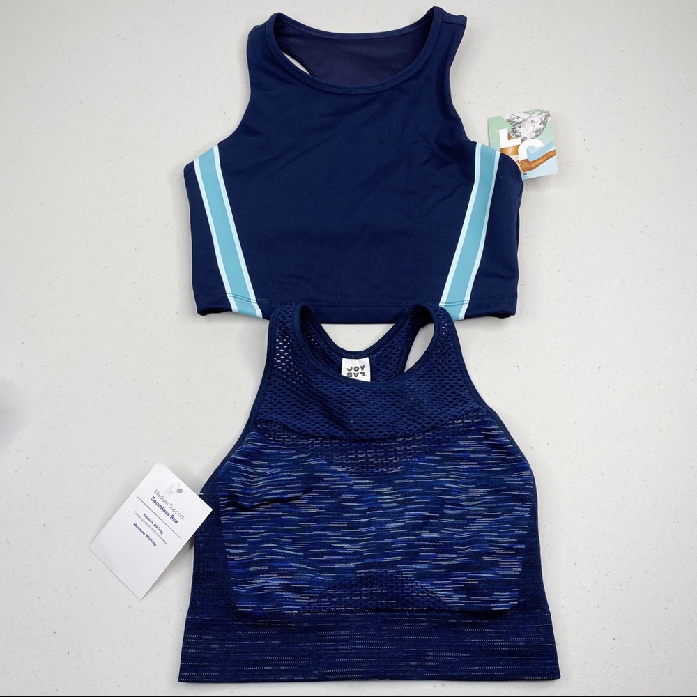 Joy Lab Sports Bra Bundle NWT Blue Bra XS